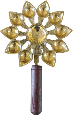 Craft World Brass Table Diya(Height: 2.5 inch)