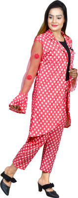 Oliaz Women Ethnic Top Pant Ethnic Jacket Set