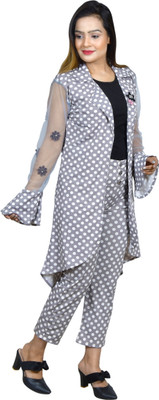 Oliaz Women Ethnic Top Pant Ethnic Jacket Set