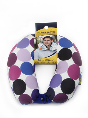 ORKA Travel Digital Printed Spandex With Micro Beads Travel U Neck Pillow(Multi Color)