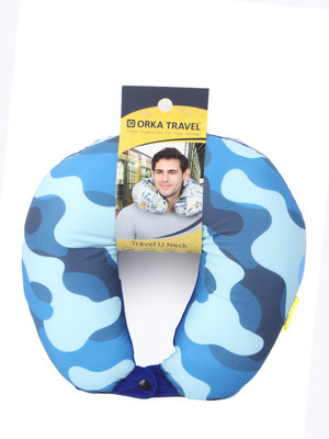ORKA Travel Digital Printed Spandex With Micro Beads Travel U Neck Pillow(Multi Color)