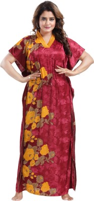 Jumaly Women Nighty(Maroon)