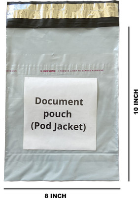 Tanzima Plain Tamper Proof Courier Bag With Document Pouch Jacket (POD), use as Envelopes/Cover/Security Bag/Mailer/Mail Bag etc, Size 8X10 Inches, Pack of 100(white & Black)