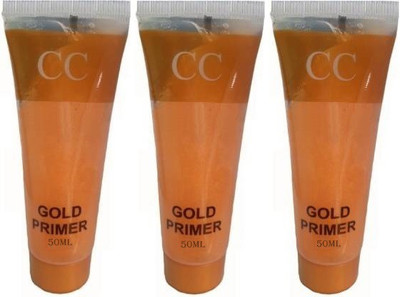 ShopCircuit Gold Waterproof Primer Make Up Base Pack of 3- 50ml Primer  - 50 ml(Gold)