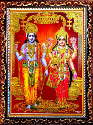 SUNINOW LORD VISHNU JI WITH MAHALAKSHMI Religious Frame