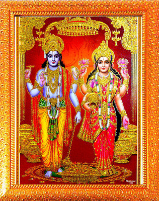SUNINOW LORD VISHNU JI WITH MAHALAKSHMI Religious Frame