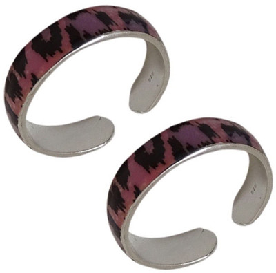 Sahiba Gems Designer Toe Rings Sterling Silver Enamel Plated Toe Ring