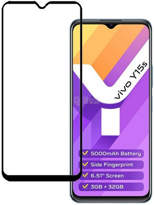 Q Box Edge To Edge Tempered Glass for Vivo Y15s(Pack of 1)