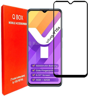 Q Box Edge To Edge Tempered Glass for Vivo Y15s(Pack of 1)
