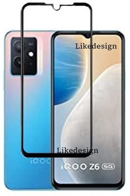 LIKEDESIGN Edge To Edge Tempered Glass for Vivo iQOO Z6 5G, iQOO Z6 5G(Pack of 1)