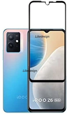 LIKEDESIGN Edge To Edge Tempered Glass for Vivo iQOO Z6 5G, iQOO Z6 5G(Pack of 1)