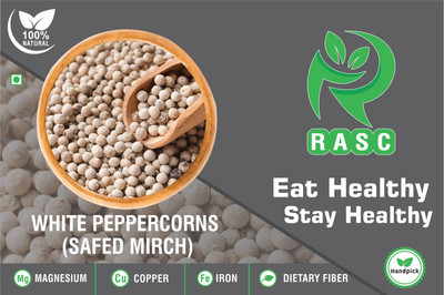 RASC White Pepper Corns I Safed Mirch I Pack of 100g(100 g)