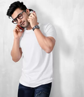 tiya creation Solid Men Round Neck White T-Shirt