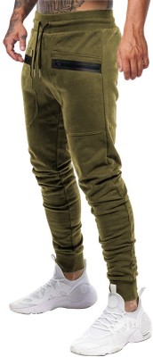 JUGULAR Solid Men Olive Track Pants