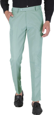 METRONAUT Slim Fit Men Light Green Trousers