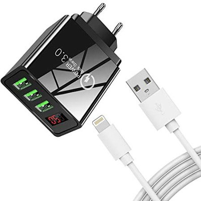 MARS 36 W 5.4 A Wall Charger for Mobile with Detachable Cable(Black, Cable Included)