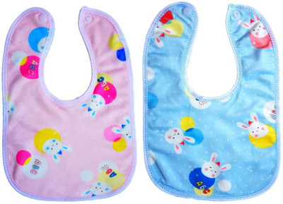 BRANDONN Multi-Colour Cotton Bibs With Pvc Pasting - Set of 2(Multicolor)