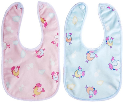 BRANDONN Multi-Colour Cotton Bibs With Pvc Pasting - Set of 2(Multicolor)