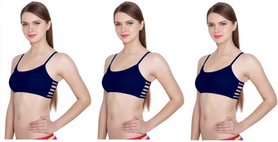 JVBRANGI Women Sports Lightly Padded Bra(Dark Blue)