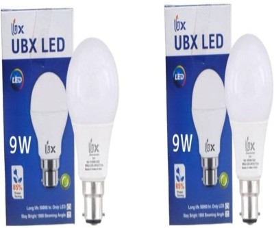 UBX 9 W Round B22 D LED Bulb(White, Pack of 2)