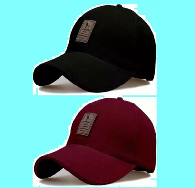 HMOGOVON Solid Sports/Regular Cap Cap(Pack of 2)