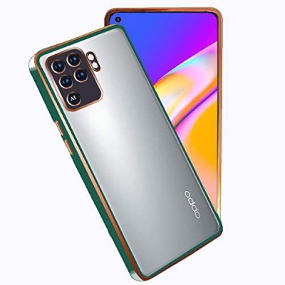 Urban Tech Back Cover for Oppo F19 Pro |Electroplated Silicon Golden Plating Crystal Clear Case|(Green, Grip Case, Pack of: 1)
