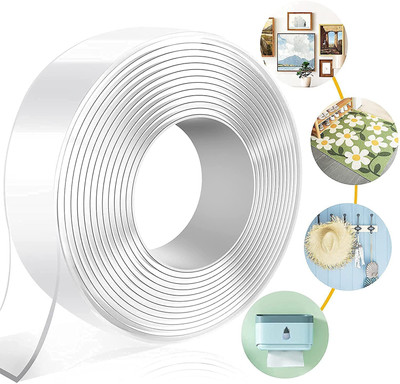 KNOCKNEW Double sided Manual Tape (Manual)(Set of 1, White)