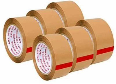 Vishal Enterprises 2 inch 65 meter SELF ADHESIVE TAPE (Manual)(Set of 2, BROWN TAPE)