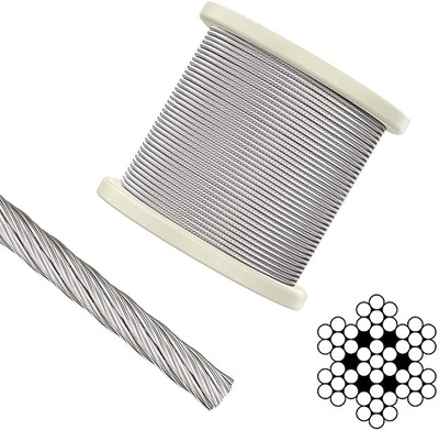 MTU ONLINE STORE 5.5MM Gym Machine Wire Rope PU Coated Cable Inside Steel Transparent Multi-training Bar(Silver)