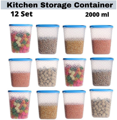 Loknath Plastic Utility Container  - 2000 ml(Pack of 12, Blue)