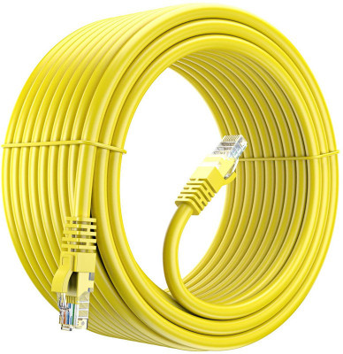 Tech-X Ethernet Cable 50 m Cat6 Ethernet Cable,50M High Speed 550MHZ /10Gigabit Speed UTP LAN Cable Yellow(Compatible with ROUTER, Yellow, One Cable)