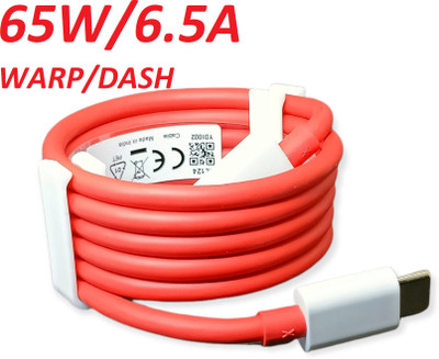 ULTRADART USB Type C Cable 6.5 A 1 m 65W-10W/6.5A VOOC/WARP/DASH/DASH/SUPERVOOC/SUPERDART CHARGER CABLE(Compatible with OPPO/REALME/ONEPLUS, VOOC/DASH/WARP/DART CHARGING, Red)