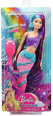 BARBIE Dreamtopia Mermaid Doll Extra-Long Two-Tone Fantasy Hair,GTF39(Multicolor)