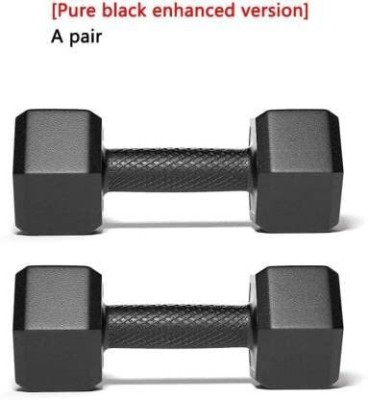 LYCAN PVC Hex Fixed Dumbbells Set Black (2KG X 2)Pair Body Workout Adjustable Dumbbell(2 kg)