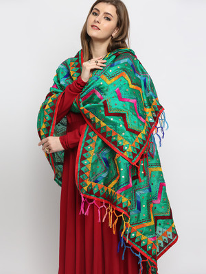 DUPATTA BAZAAR Silk Blend Embroidered Women Dupatta