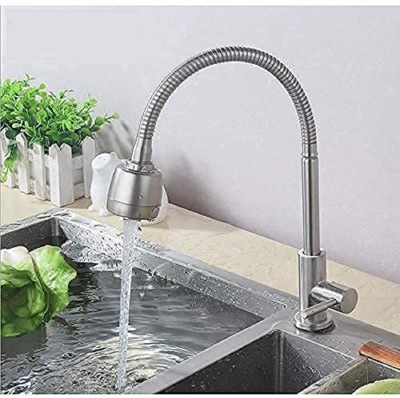kirfiz Chrome Finish Sink Mixer Flow Soft Model Table Top 360 Rotating Shower Brass Kitchen Water Tap Single Lever Dual Flow System Rotatable Kitchen Faucet Kitchen Mixer Faucet(Single Handle Installation Type)