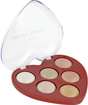 MARS 6 Color Glow Highlighter Palette Blusher Heart Baker Face Kit Highlighter(Multicolor)