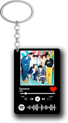 Friendskart BTS Dynamite Spotify Keychain Gifts For Her/Him With Scannable Song Code Key Chain