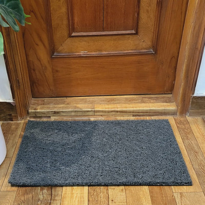 EXOTICE PVC (Polyvinyl Chloride), Artificial Grass Door Mat(Grey, Medium)