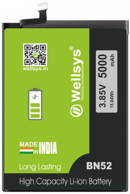 WELLSYS Mobile Battery For  Xiaomi Redmi Note 9 Pro BN52 5000MAH