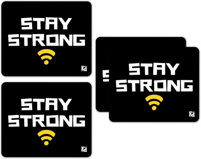 FABdigi Pack of 2 Quote Stay Strong Printed Mousepad(Black & White)