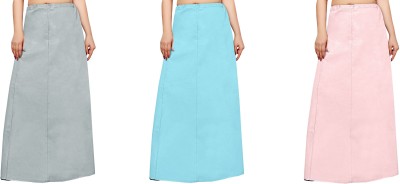 FABMORA COMBO-PTC-3-LIGHT-BLUE-LIGHT-GREY-LIGHT-PINK Pure Cotton Petticoat(Free)