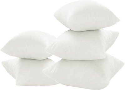 Flipkart SmartBuy Polyester Fibre Solid Cushion Pack of 5(White)