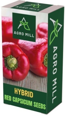 AGRO MILL RED CAPSICUM/LAL SHIMLA MIRCH/BELLPEPPER FOR KITCHEN GARDEN Seed(20 per packet)