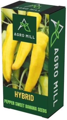 AGRO MILL SWEET BANANA PEPPER/YELLOW CHILLI FOR KITCHEN GARDEN Seed(25 per packet)