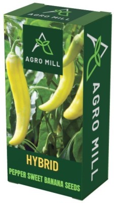 AGRO MILL SWEET BANANA PEPPER/YELLOW CHILLI FOR KITCHEN GARDEN Seed(25 per packet)