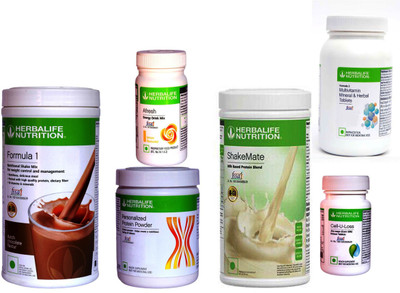 Herbalife Nutrition Formula 1 Chocolate,Protein,Afresh Lemon, Shake Mate, Cell U Loss,Multivitamin Protein Shake(1250 g, Chocolate, Lemon)