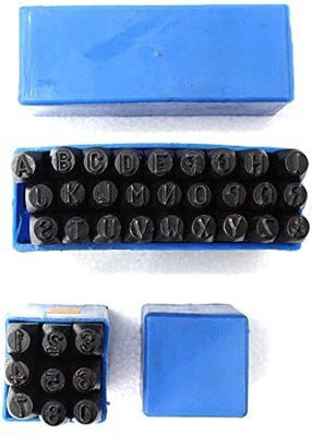 SAMENX 6 MM Letter & Number Punch Set| 9 Numbers (0 to 9) & 27 Letters (A to Z ) 36pcs Punches & Punching Machines(Set Of 36, Black)