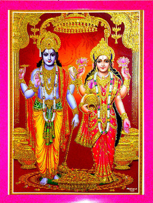 SUNINOW LORD VISHNU JI WITH MAHALAKSHMI Religious Frame