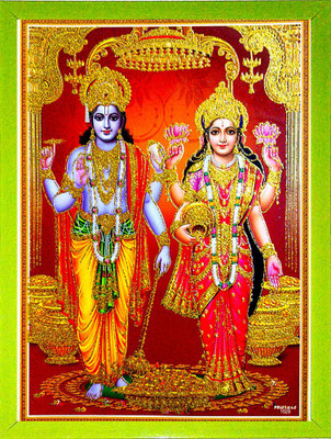 SUNINOW LORD VISHNU JI WITH MAHALAKSHMI Religious Frame
